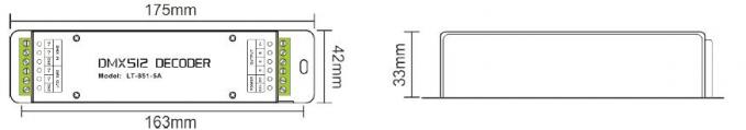 ग्रीन टर्मिनल DMX512 सॉकेट के साथ 5 ~ 24V 15A LED कंट्रोलर CV RGB DMX डिकोडर 0