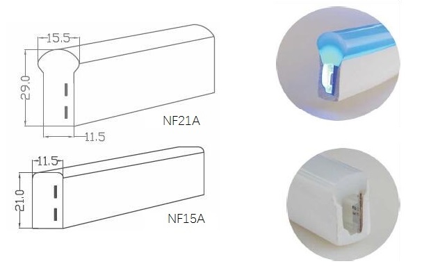F21A सिंगल कलर 5050 LED नियॉन फ्लेक्स रोप लाइट 14.4W / M IP68 आउटडोर आउटलाइन डेकोरेशन के लिए 3