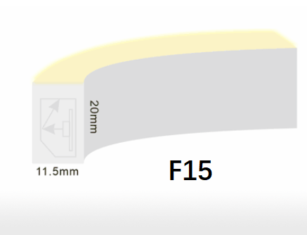 F15 F21 DMX नियॉन एलईडी स्ट्रिप लाइट्स एडजस्टेबल फ्लैट / डोम शेप 9W / मीटर CRI80 IP68 वाटरप्रूफ 0
