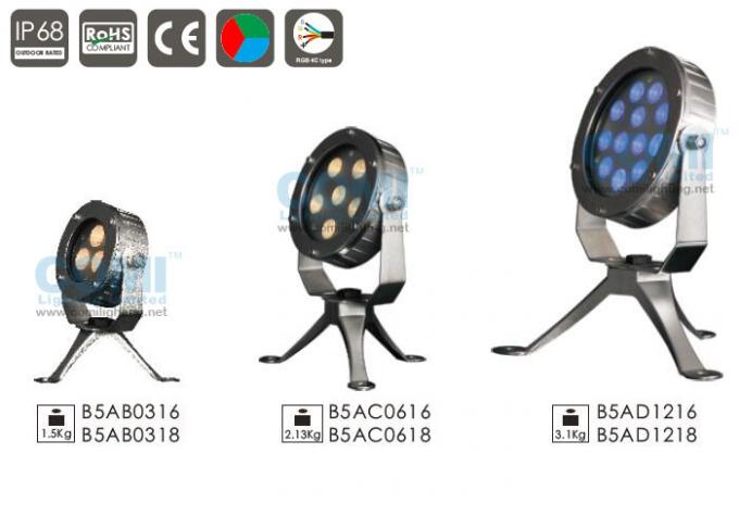 3 * 2W Small Size IP68 Underwater LED Spot Light with Bracket and Tripod 360° Adjustable