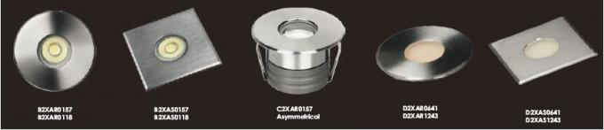 C2XAS0157 C2XAS0118 1 * 2W स्क्वायर कवर एलईडी इनग्राउंड लाइट 45 ° / 35 ° विषम प्रकाश उत्पादन के साथ 1