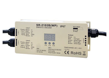 RGBW 4 चैनल DMX512 डिकोडर आउटपुट आउटडोर रेटिंग IP67 वाटरप्रूफ मैक्स 720W